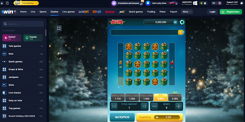 1win Mines Casino Game Demo