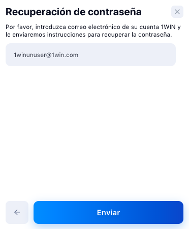 Recuperar contrase&ntilde;a 1win